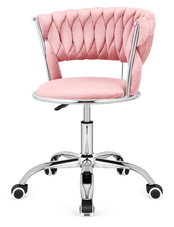 Krzeso obrotowe warkocz TRECCIA OFFICE PINK VELVET
